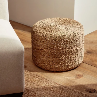 pouf rond en matiere naturelle Idées cadeaux déco pour tous les budgets