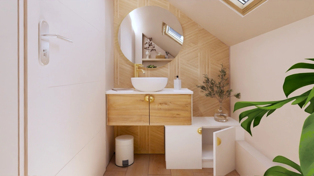 projet 3d toilettes avec meuble sur mesure Réalisations