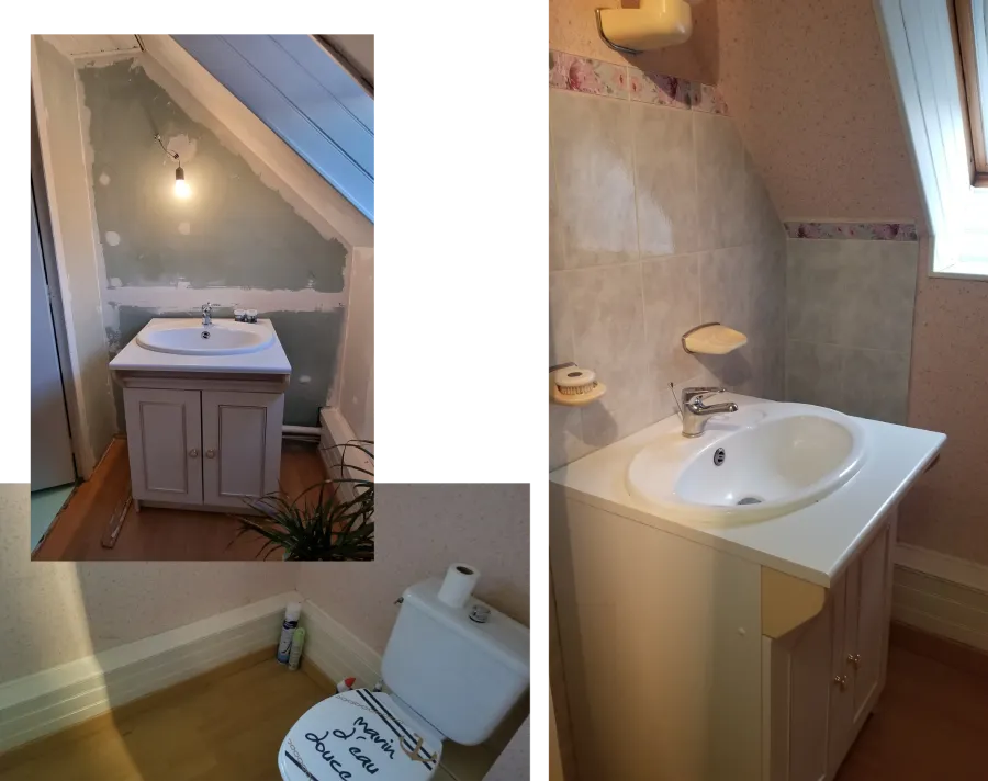 projet client toilettes avant travaux 2 Projet client - Transformation d'un petit espace du quotidien
