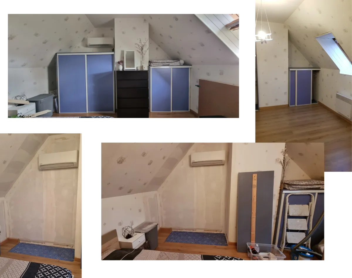 chambre avant travaux de renovation Projet client - Une chambre bleue naturelle et apaisante