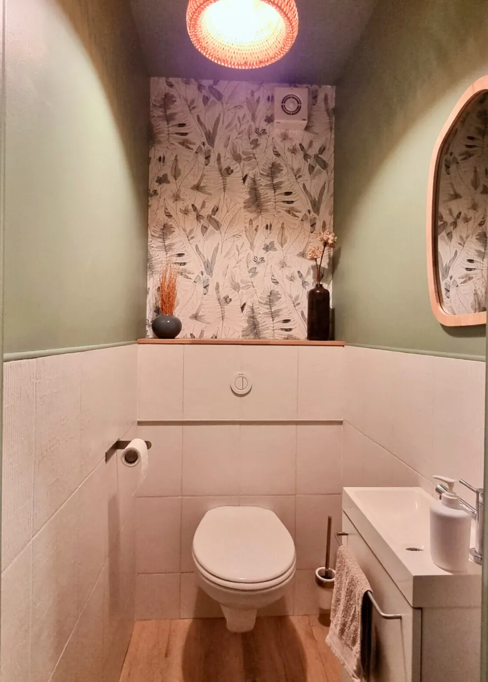 conseils deco projet toilettes apres travaux de renovation Projet client - CONSEIL DECO Toilettes ambiance naturelle et végétale