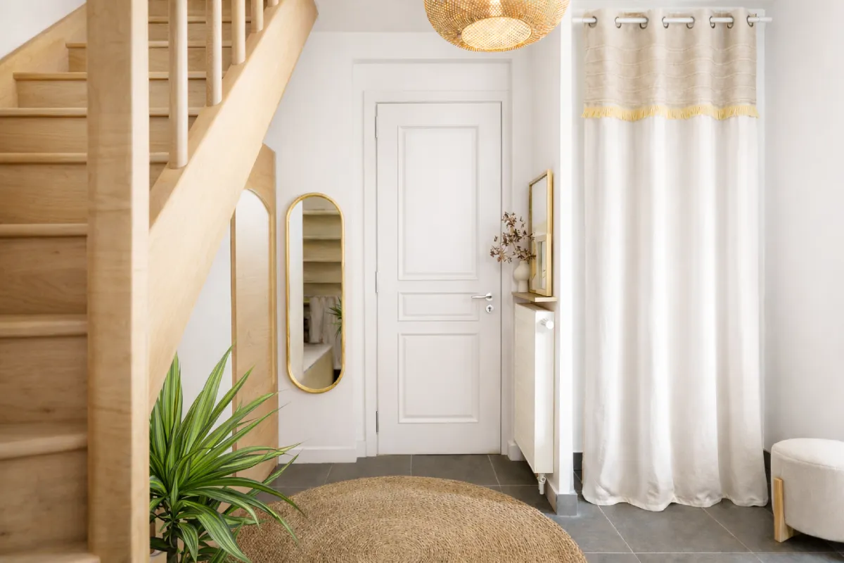 projet 3d decoration entree murs couleur blanc Projet client - Une entrée accueillante et chaleureuse