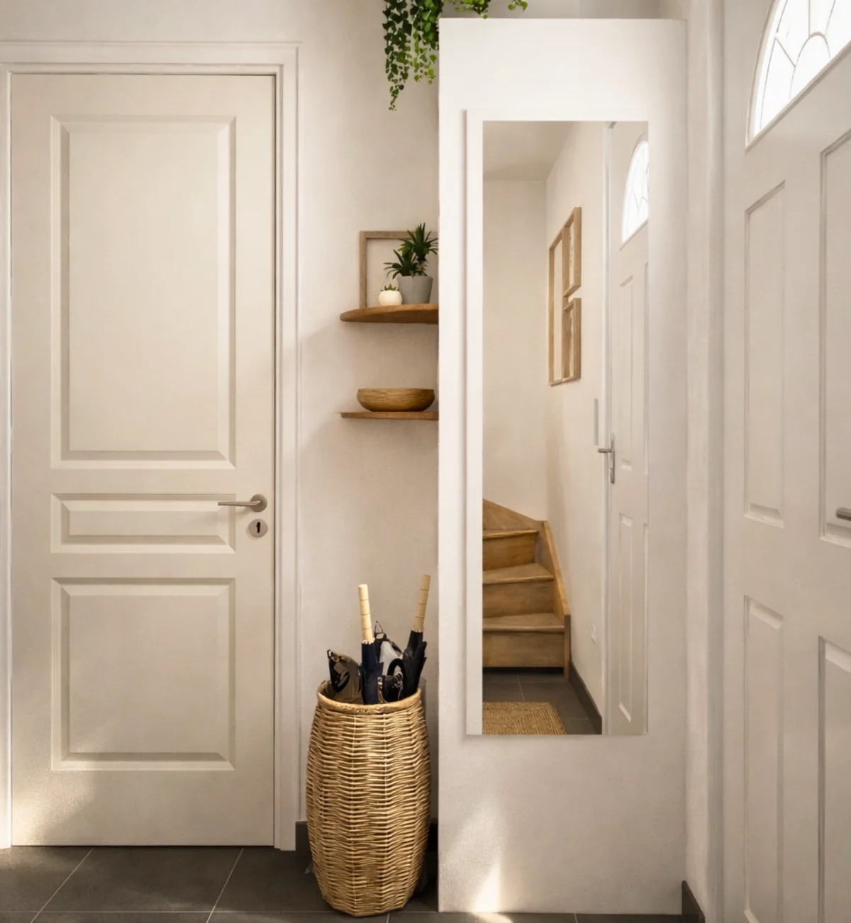 projet client apres travaux entree Projet client - Une entrée accueillante et chaleureuse