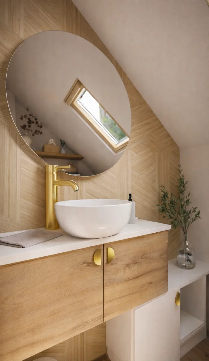 toilettes meuble vasque projet 3d Projet client - Transformation d'un petit espace du quotidien