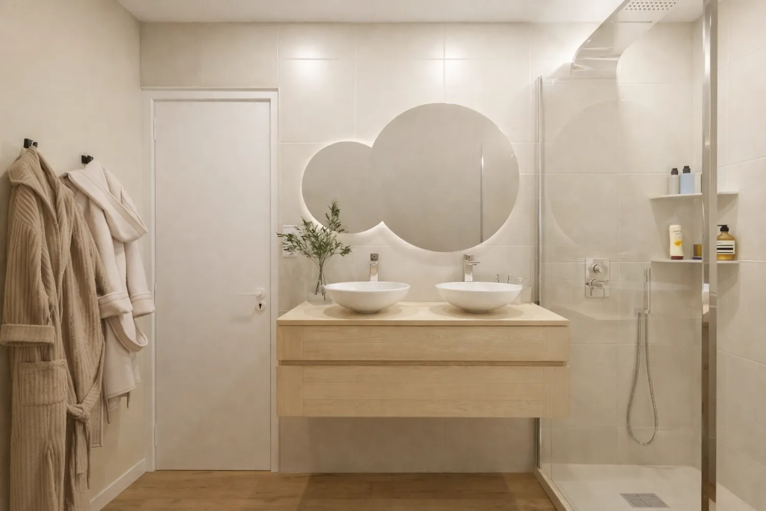 visuel 3d salle de bain miroir lumineux jour Projet client - Transformation d'une salle de bain