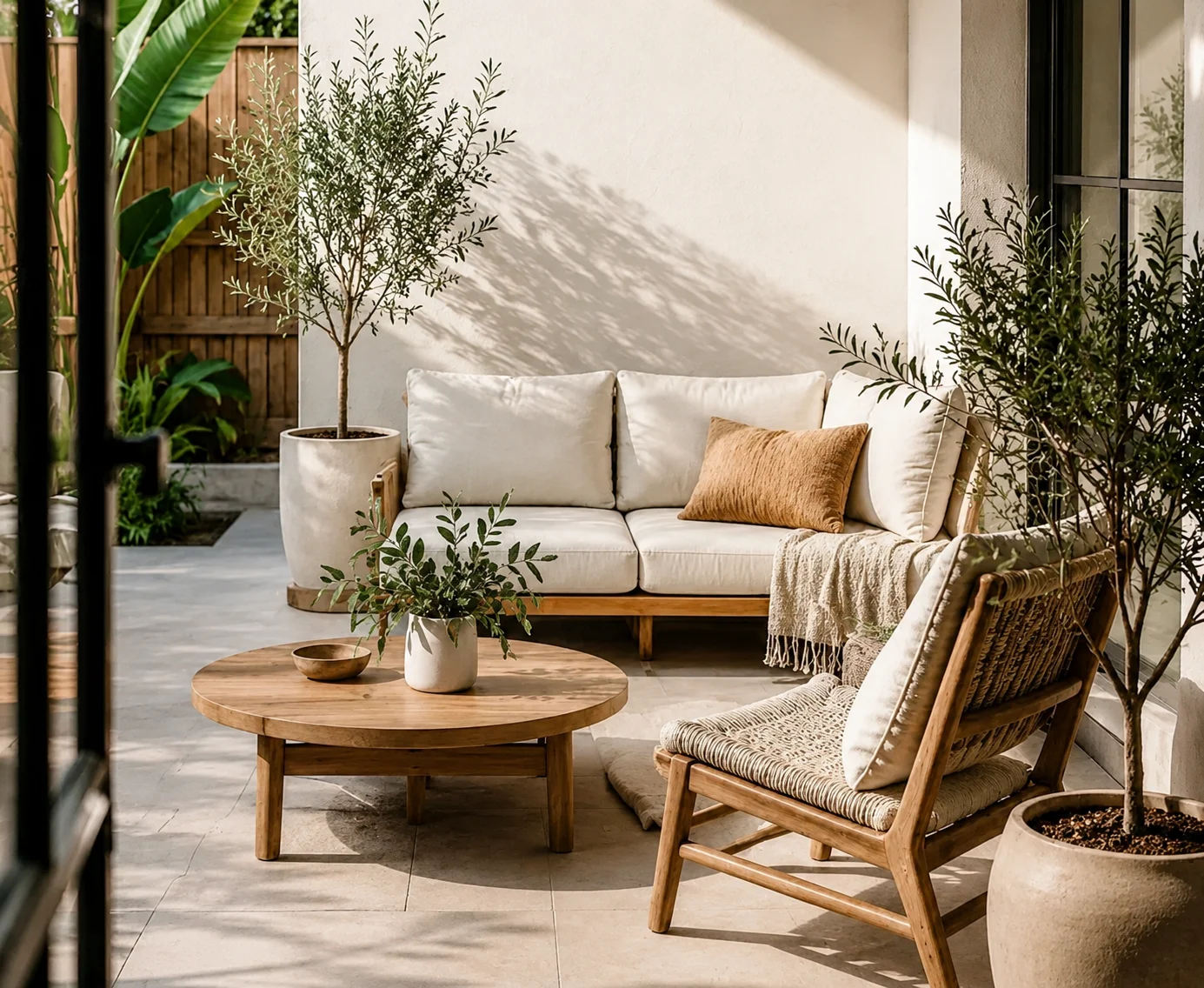 amenagement terrasse cosy avec decoration naturelle et vegetale Le projet d'aménagement extérieur