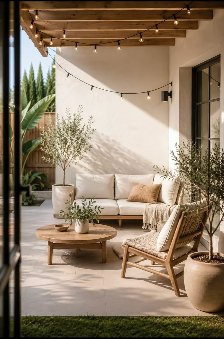 amenagement terrasse cosy avec decoration naturelle Aménagement extérieur