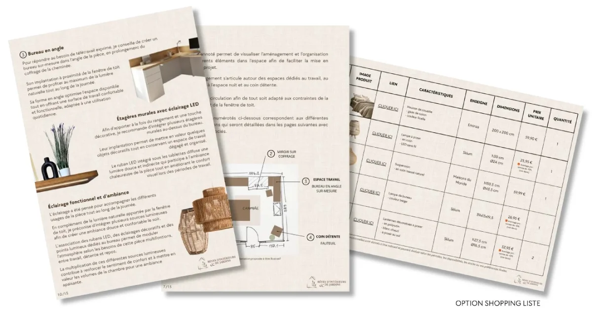 extrait dossier client projet amenagement formule harmonie Le projet d'aménagement intérieur