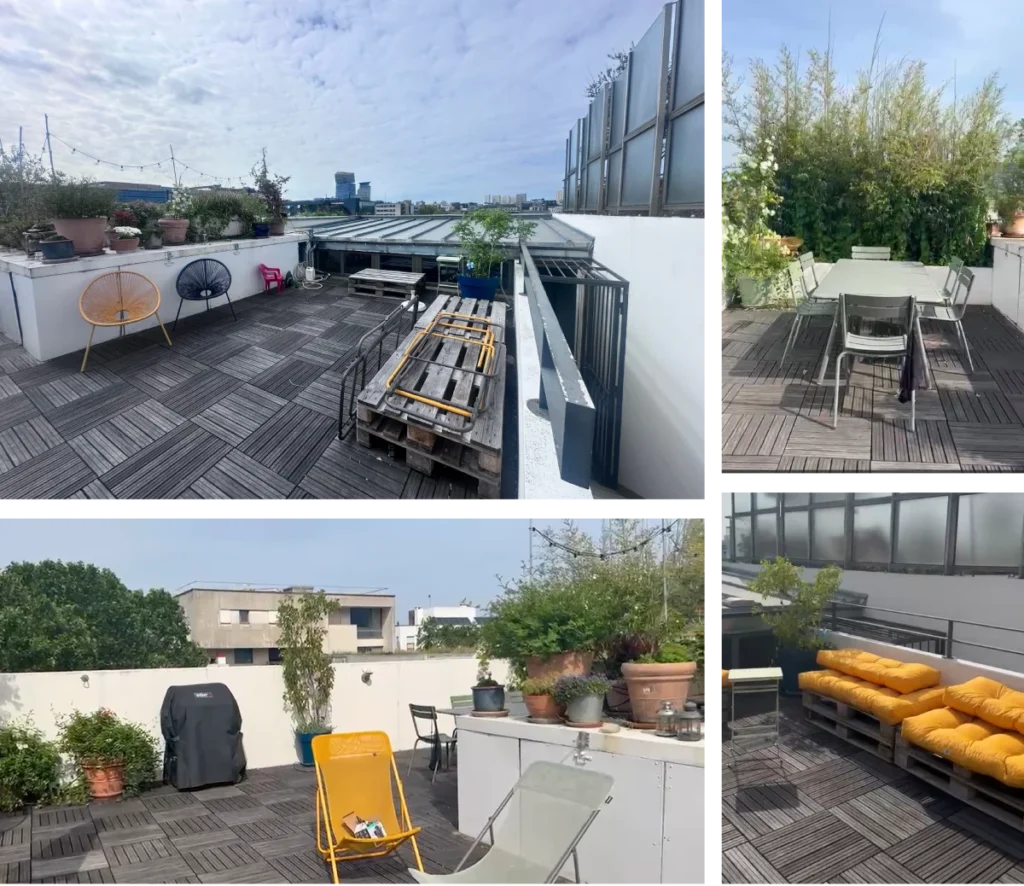 rooftop parisien avec vue et vegetation Aménagement d'un rooftop parisien